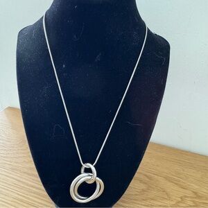 Elegant Silver Necklace with Interlocking Rings